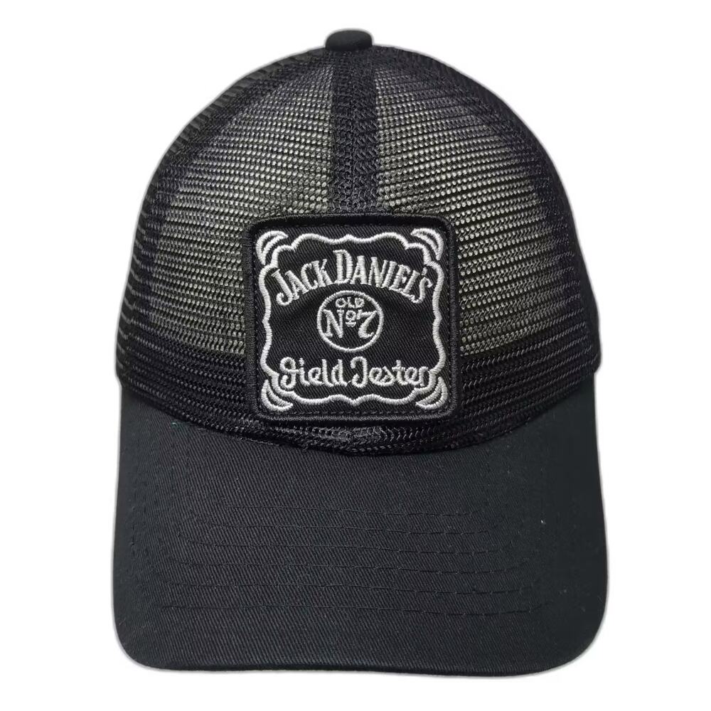 Jack Daniel's Field Tester Trucker Hat Black One Size Mesh Magic Headwear Patch
